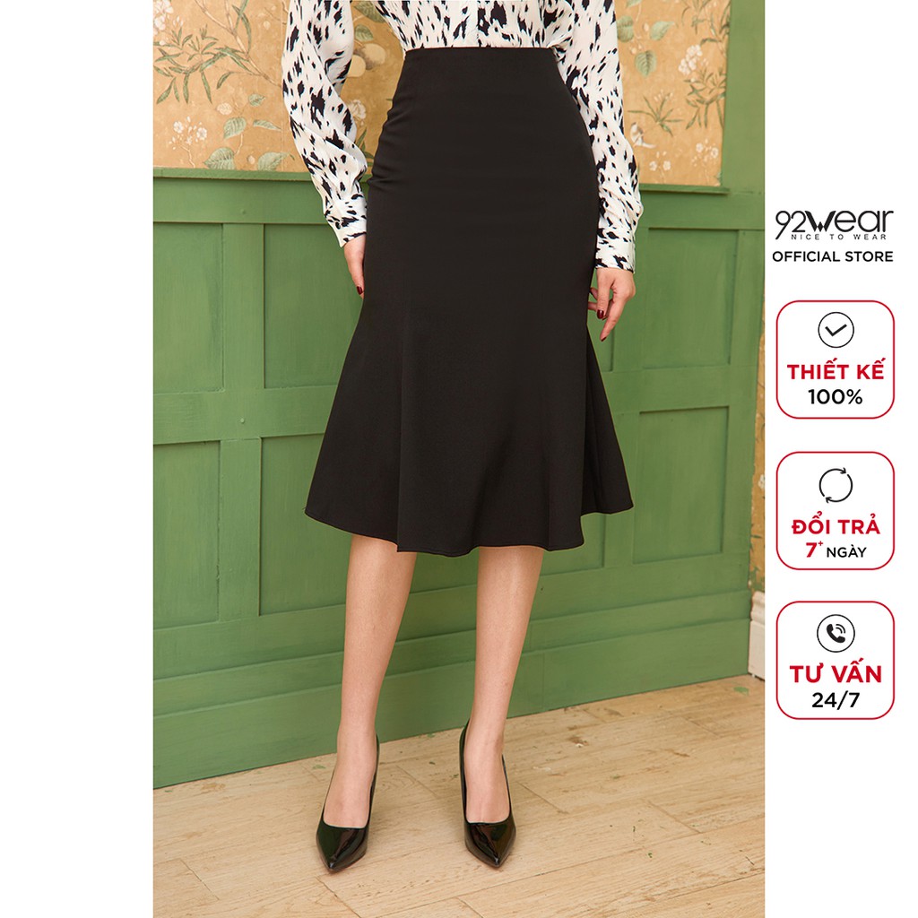 Chân váy dài công sở 92WEAR cạp cao dáng ôm đuôi cá JDA1585 | BigBuy360 - bigbuy360.vn