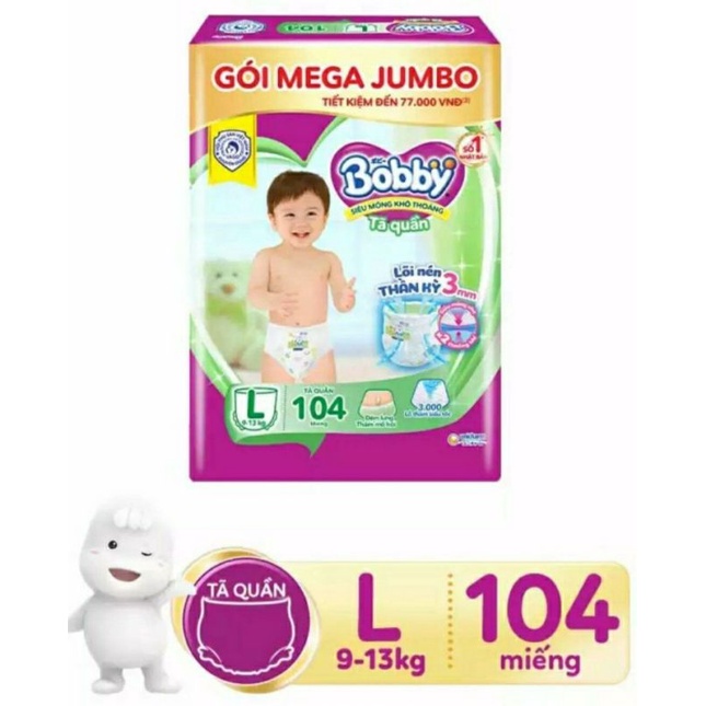 Tã quần Bobby Mega Jumbo size L104