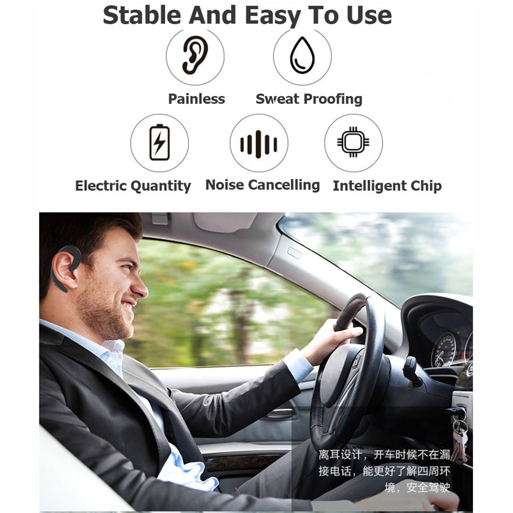 Tai Nghe Nhét Tai Bluetooth Không Dây Có Micro Chất Lượng Cao Cho Điện Thoại