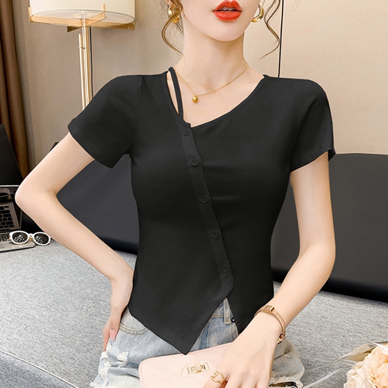 Áo Thun Kiểu Bigsize Nút Xéo Lên Phom Dễ Thương Che Bụng Cực Tốt  A35