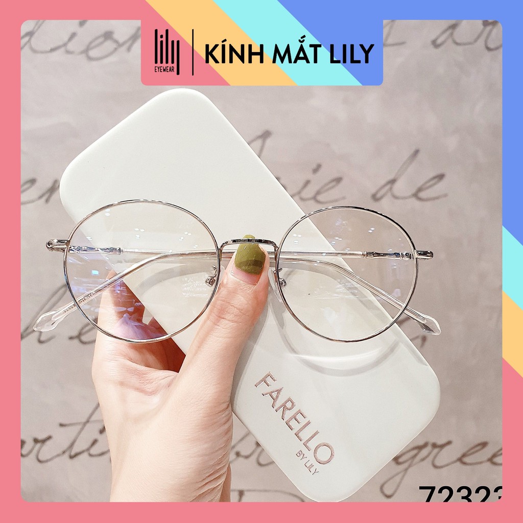 Gọng kính cận nam nữ Lilyeyewear mắt tròn, chất liệu kim loại nhẹ nhàng thanh mảnh 72323