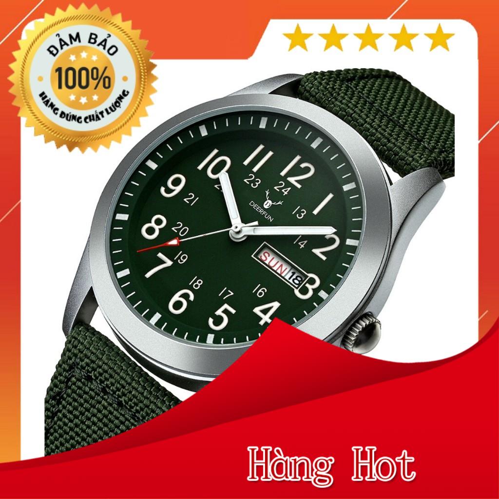 Đồng Hồ Nam DEERFUN, Máy Nhật Bền Bỉ và Mạnh Mẽ, Dây Dù, Kim Dạ Quang