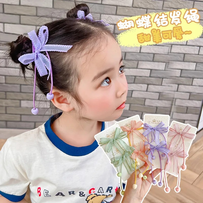 Dây Buộc Tóc Cao Su Đính Hạt Và Nơ Dễ Thương Không Đau Không Làm Đau Tóc Cho Bé Gái