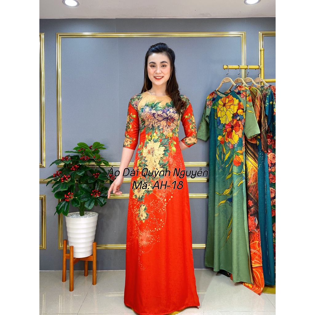 Áo dài lụa đông hưng cao cấp mã AH18