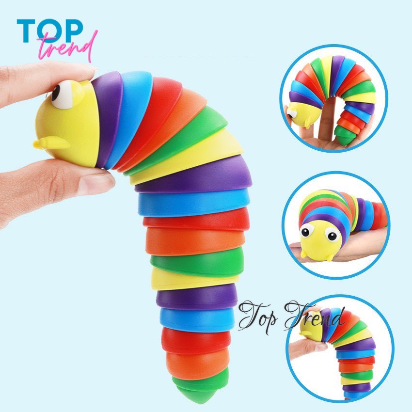 Đồ chơi giảm tress bóp tay hình con sâu ngộ nghĩnh, đồ xả stress cho người lớn trẻ em hiệu quả - Top Trend