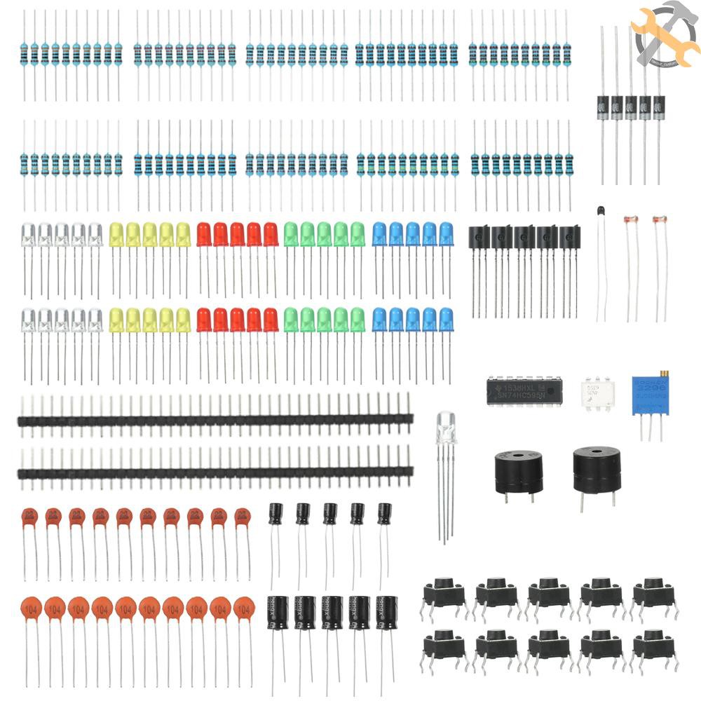 cust-New Electronics Components Basic Starter Kit for Arduino UNO MEGA2560 Raspberry Pi with LED Precision Potentiometer Buzzer Capacitor Resistor