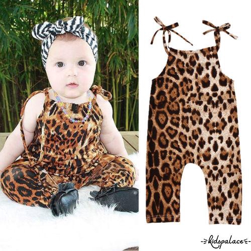 Jumpsuit áo liền quần họa tiết da beo cho bé gái đáng yêu