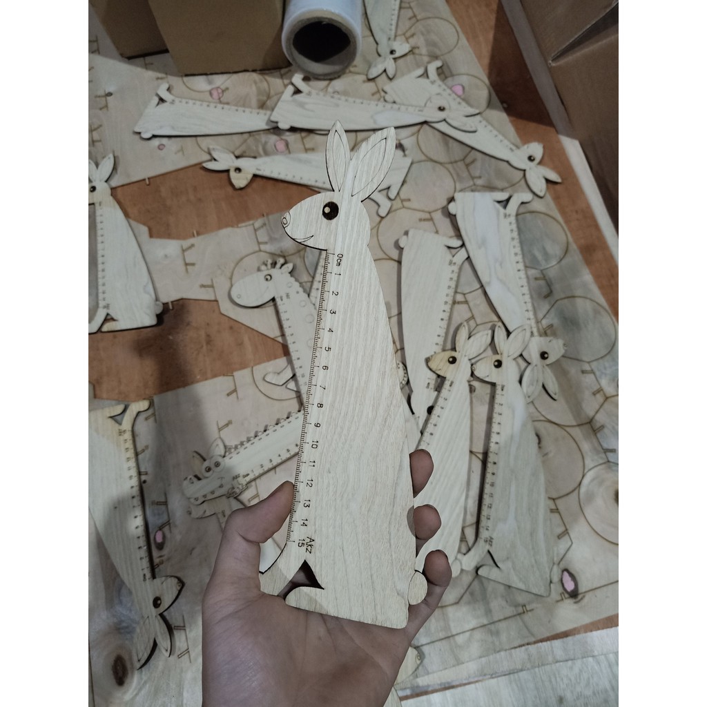 Thước kẻ gỗ cute hình các con vật dễ thương