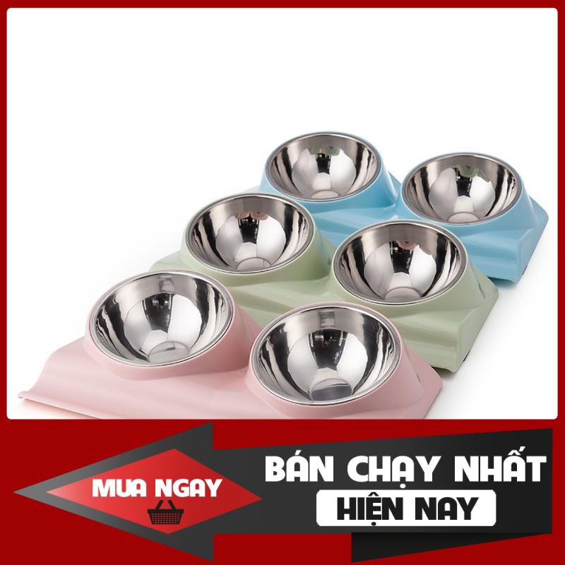 [❌GIÁ SỈ❌] Bát Ăn Đôi Nghiêng 15 Độ Dành Cho Chó Mèo - Mã BABS110 0 ❤️