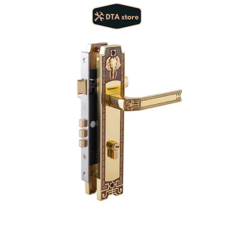 KHÓA TAY NẮM ĐỒNG THAU HC 8528 SSHA Thân Inox, Ổ Abus ( cửa chính)