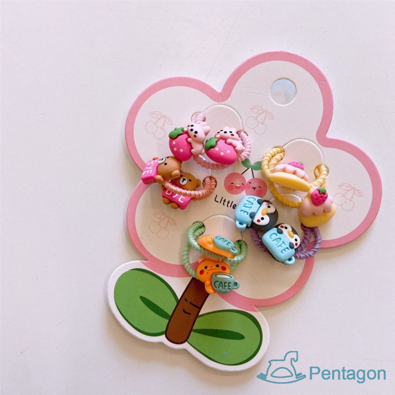 Set 5 Cặp Dây Buộc Tóc Co Giãn Hình Chiếc Lá Nhỏ Xinh Cho Bé Gái