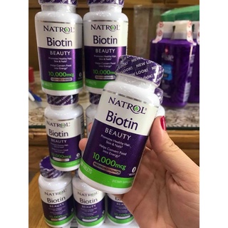 Viên uống biotin mọc tóc natrol biotin 10000 mcg 100 viên hỗ trợ tóc móng 10000mcg