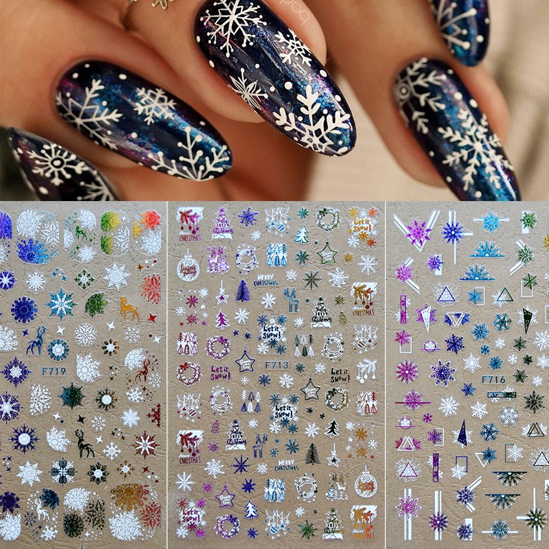 UR SUGAR Miếng dán họa tiết Giáng Sinh 3D trang trí móng tay DIY