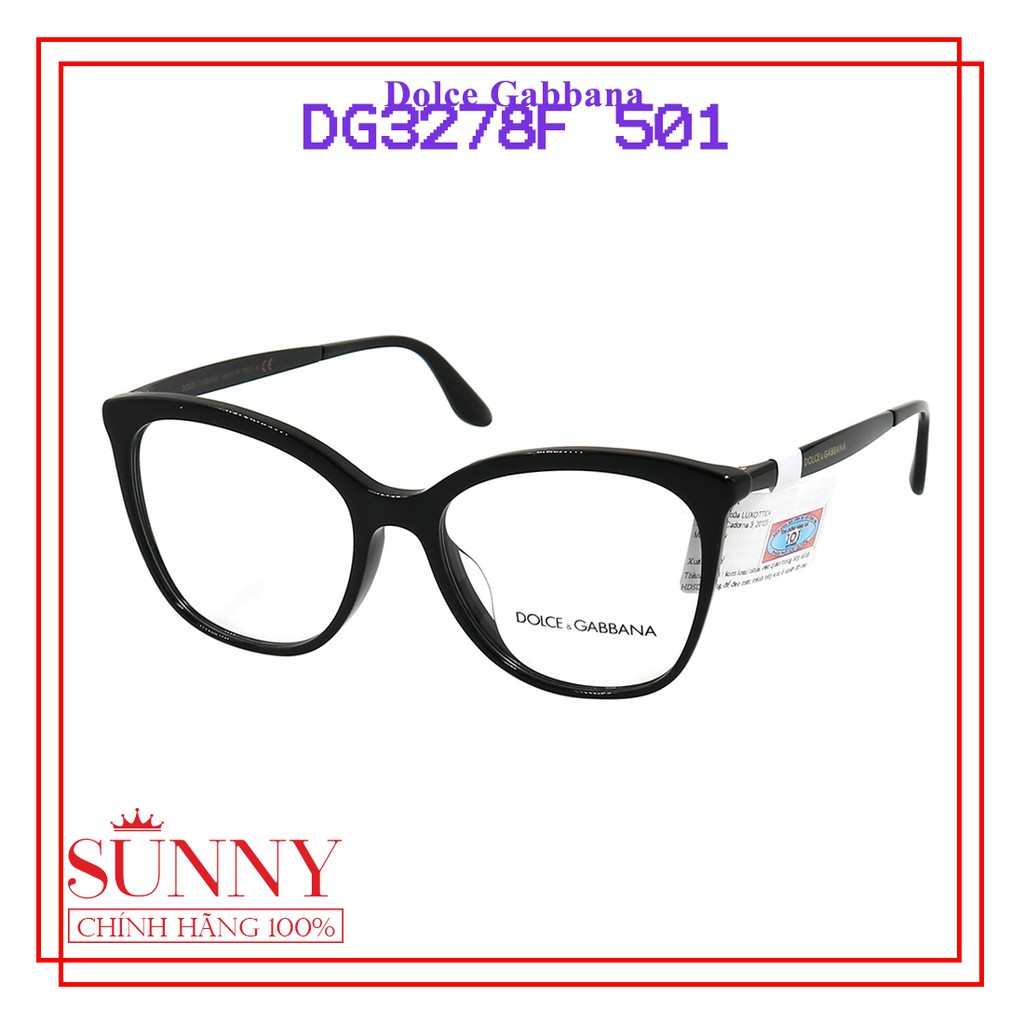 Gọng kính nam nữ chính hãng Dolce &amp; Gabbana DG3278F 501 màu sắc thời trang, thiết kế dễ đeo bảo vệ mắt