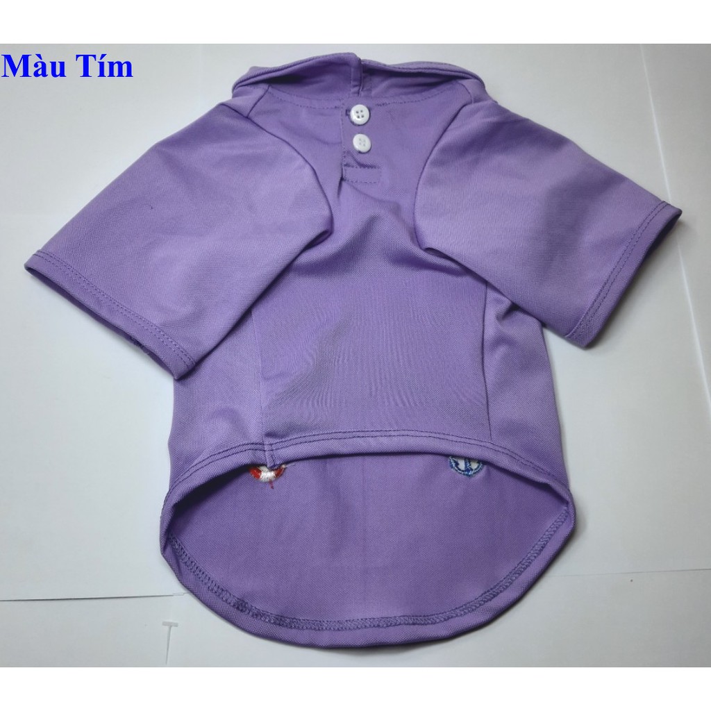 ÁO CHO THÚ CƯNG CHÓ MÈO Loại polo có cổ Thêu 5 hình Chất liệu thun cotton Thoáng mát