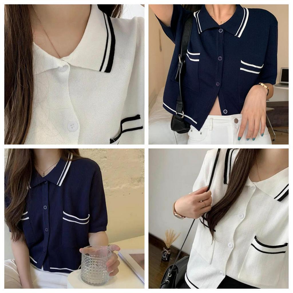 Áo Thun Polo Ngắn Tay Phong Cách Hàn Quốc Dành Cho Nữ