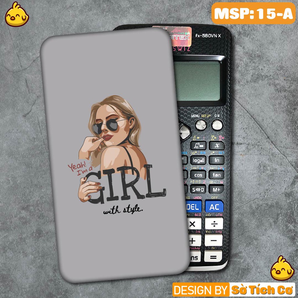 Miếng decal dán máy tính casio vinacal FX500 FX570 FX580 - 570ES 570EX 680EX hình Cool Girl MSP: MT15