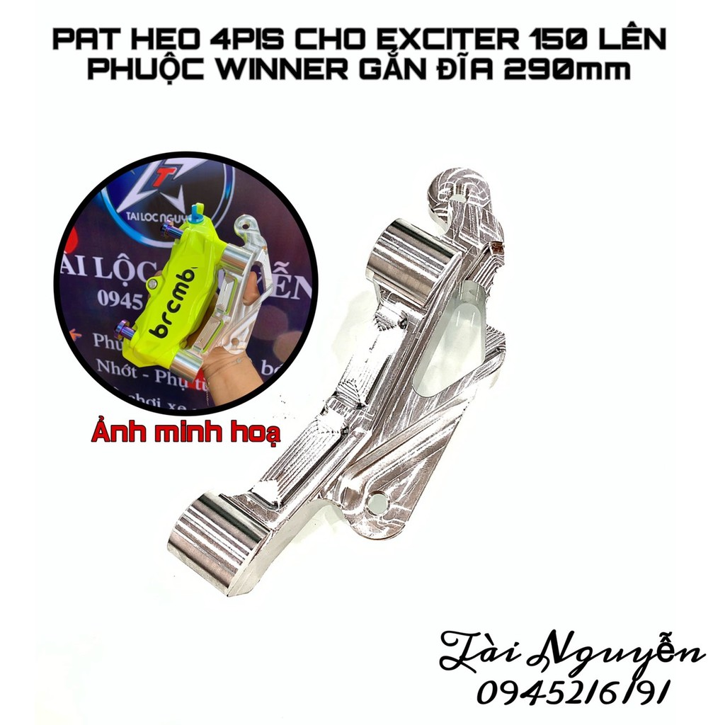 PAT HEO 4PIS CHO EXCITER150 LÊN PHUỘC TRƯỚC WINNER GẮN ĐĨA 290mm