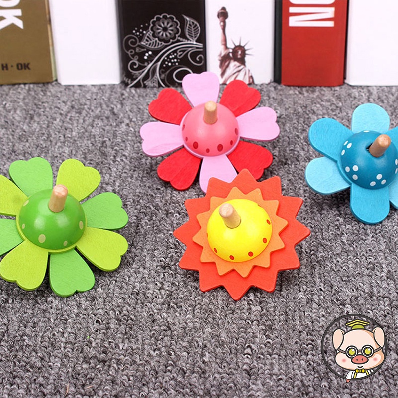 Đồ Chơi Con Quay gyro Xoay Bằng Gỗ Cho Trẻ Em