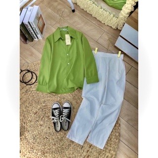 🌈 SÉT BỘ ĐŨI SƠ MI XANH QUẦN SỚ TRẮNG💥