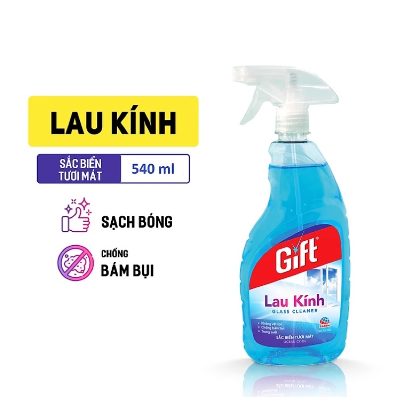 Nước lau kính Gift Sắc Biển - Trà Xanh (nhiều lựa chọn dung tích) Siêu sạch chống bám bụi