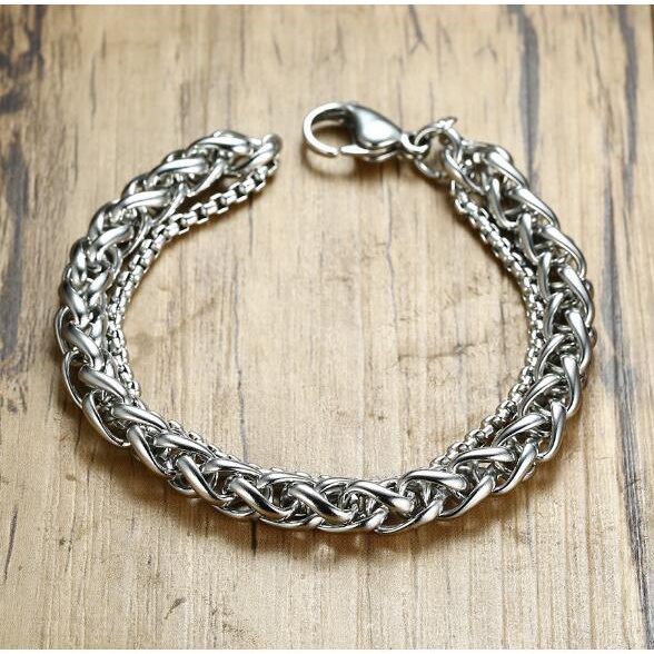 Dây chuyển nam, vòng tay nam titanium kiểu trơn đơn giản mạnh mẽ nhiều lựa chọn