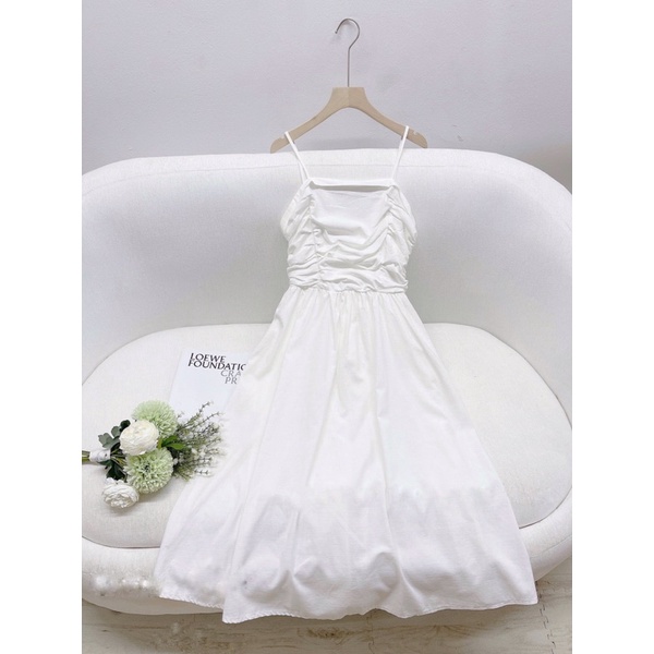 VÁY 2 DÂY LINEN CHUN LƯNG