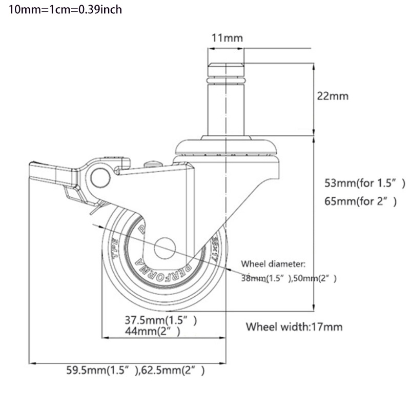 Bánh Xe Chống Sốc Bằng Vinyl Dùng Cho Ghế Văn Phòng