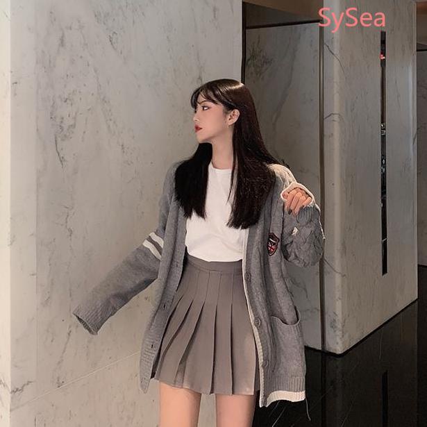 Áo Khoác Cardigan Dệt Kim Tay Dài Dáng Rộng Thời Trang Mùa Đông Cho Nữ