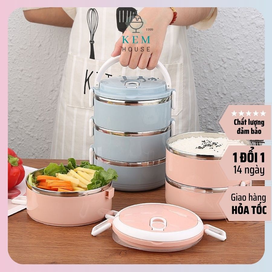 Hộp Đựng Cơm Cặp Lồng Cơm Giữ Nhiệt Lúa Mạch Ruột Inox Chất Lượng Số 1