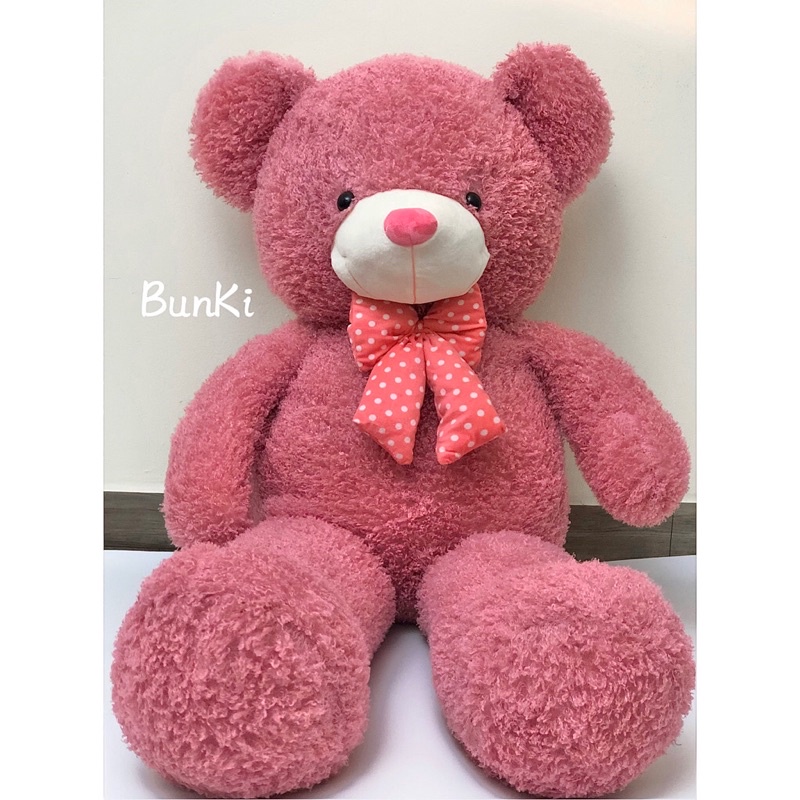 Gấu Bông Teddy First Love Hồng 1m3 khổ vải cao 1m2 cao cấp BUNKI
