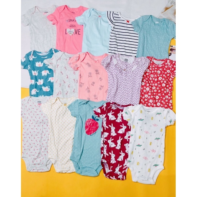 Set 7 chiếc bodysuit hãng xuất dư loại ngắn tay hoặc dài tay cho bé trai bé gái từ sơ sinh đến 24 tháng