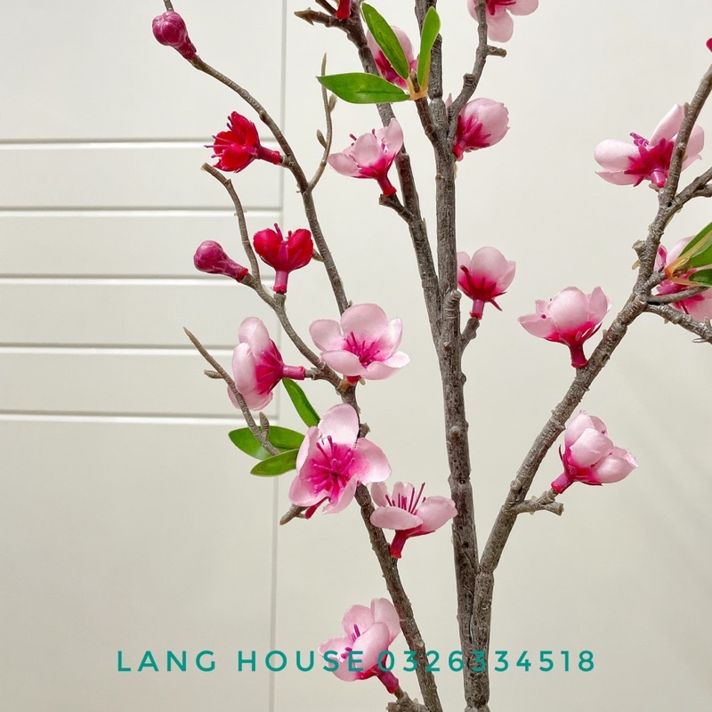 Hoa Lụa - HOA ĐÀO CAO CẤP Cành Dài 94cm