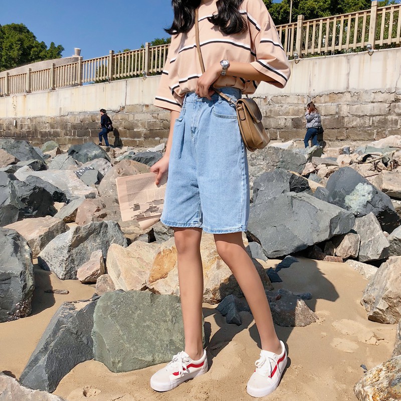 [SẴN] Quần shorts jean nữ lưng cao Ulzzang Quảng Châu QLJ25