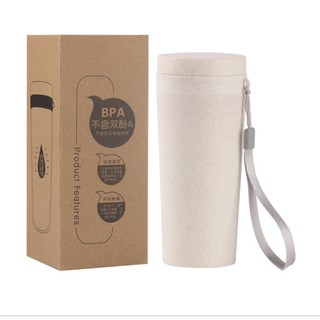 Bình đựng nước lúa mạch có quai xách màu trắng sữa 400ml