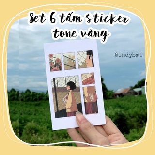 Sticker cổ trang tone vàng - Mã 207