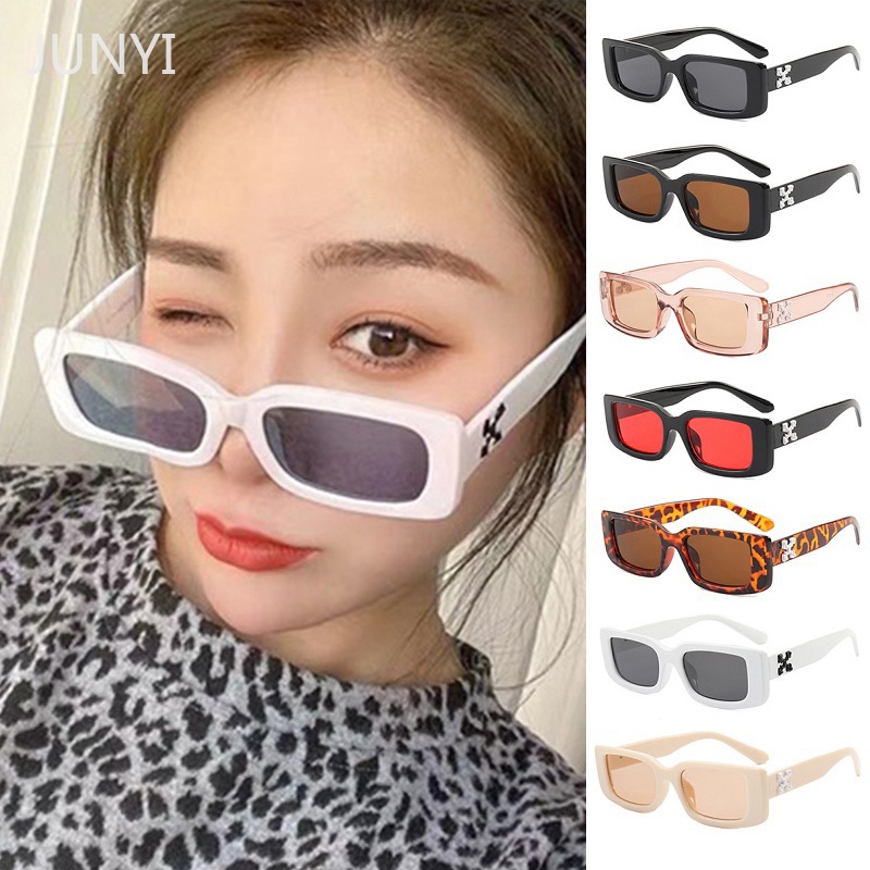 Kính mát gọng vuông nhỏ hình hoa tuyết X phong cách Âu Mỹ cổ điển thời trang cho nữ