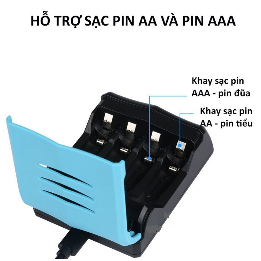 Combo 4 pin AA, AAA kèm sạc nhanh thông minh có màn LCD BESTON - Kyto Shop