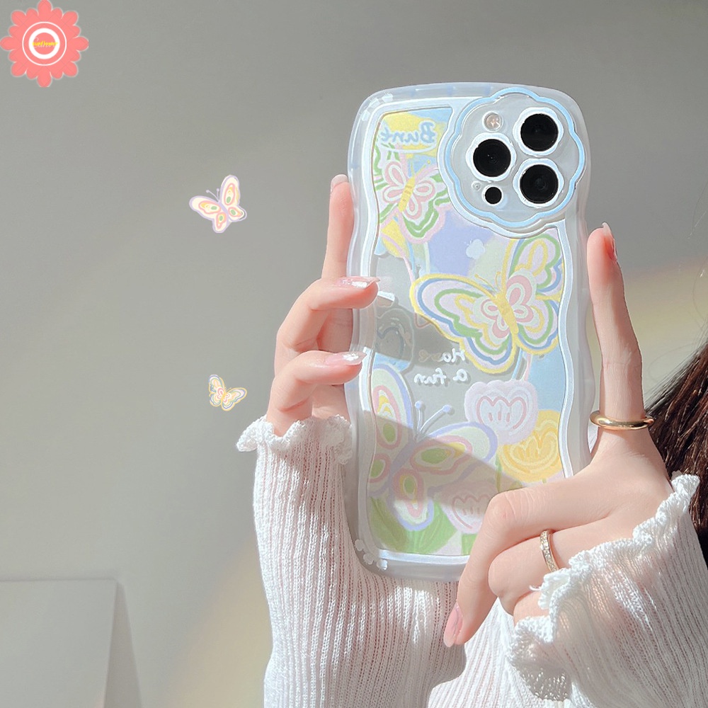 Ốp Điện Thoại TPU Mềm Họa Tiết Hoa Và Bướm Bảo Vệ Ống Kính Máy Ảnh Cho iPhone 11 13 12 Pro MAX 7 8 6 6s Plus XR X XS MAX SE 2020