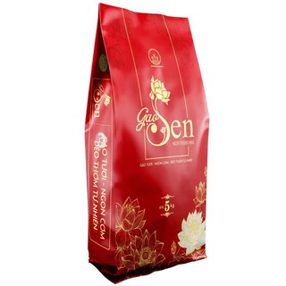28.000đ/kg Combo túi 5Kg gạo Sen hữu cơ dẻo dài, vị ngọt, đậm đà, hạt dài căng bóng, thơm