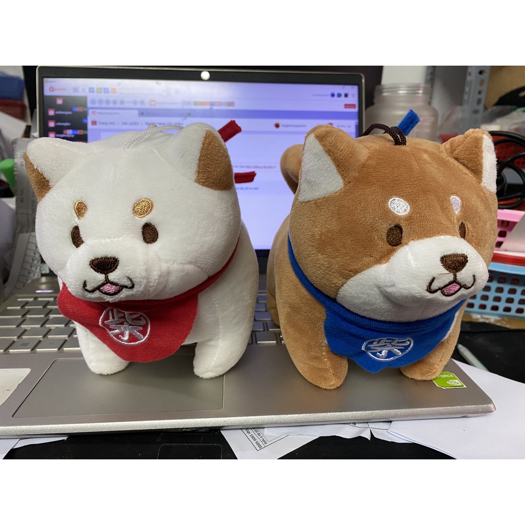 Gấu bông chó Shiba Inu đeo khăn mũm mĩm xinh xắn dễ thương thú nhồi bông cute