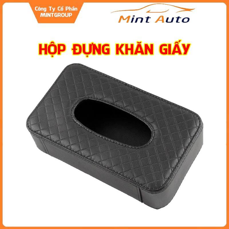 [Mã LIFEAU01 giảm 10% tới 50k đơn 150k] Hộp đựng khăn giấy trên ô tô, xe hơi, xe khách, xe tải bọc da cao cấp sang trọng