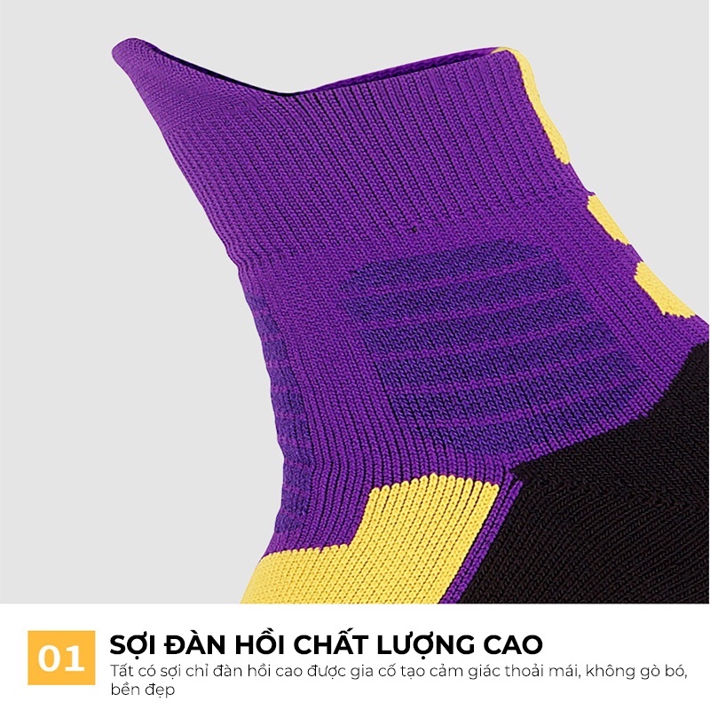 Tất Thể Thao Chay Bộ, Chất liệu Dày Cotton, Cổ Lửng Chống Tuột Chơi Bóng Rổ, Đá Bóng
