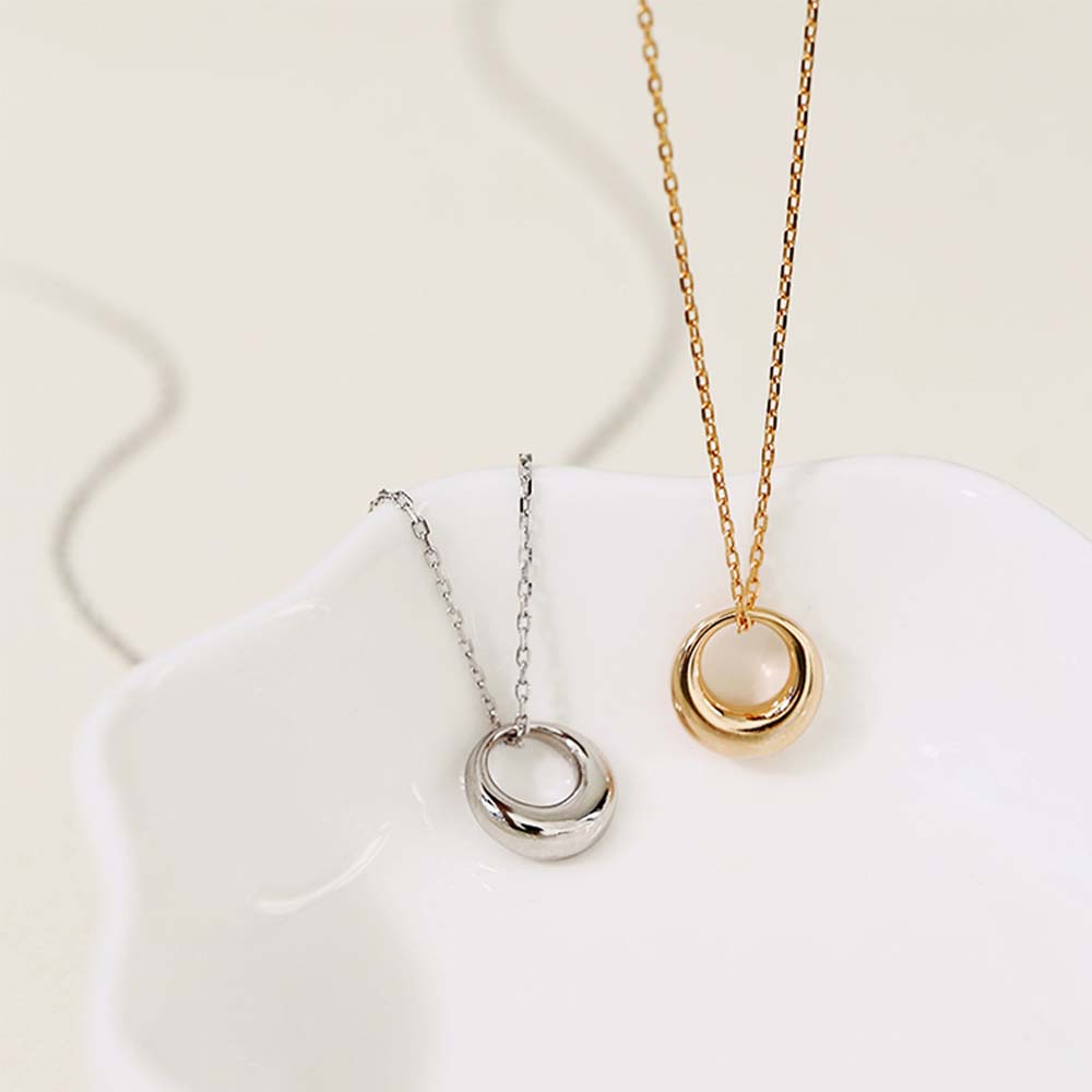 Vòng cổ mặt hình tròn đơn giản cá tính cho nữ