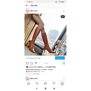 Boots gối da thật