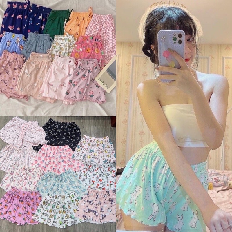 Quần Đùi Nữ Mặc Nhà, Quần Short Đùi Mặc Đi Ngủ Chất Mềm Mát Hoạ Tiết Nhiều Màu ( SALE SỐC )