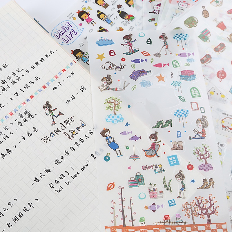 Set 6 tấm Sticker Dễ Thương