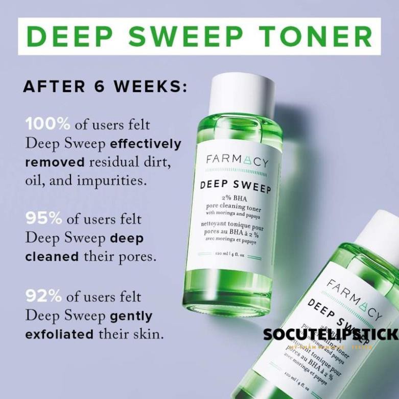 Nước Hoa Hồng TONER FARMACY DEEP SWEEP 2% BHA Pore Cleaning Toner with Moringa &amp; Papaya