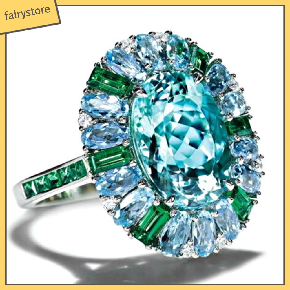 Nhẫn Hợp Kim Đính Ngọc Lục Bảo Nhân Tạo Sang Trọng Cho Nữ