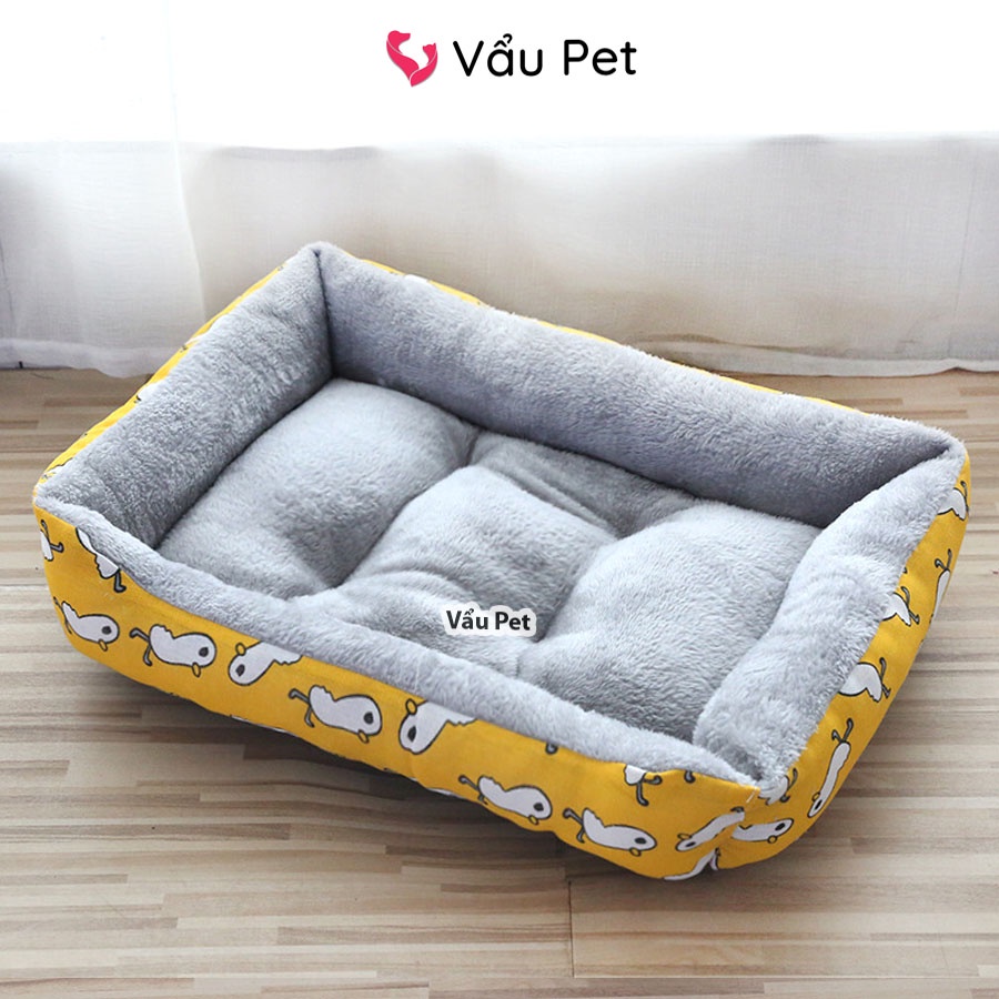 Đệm cho chó mèo lót lông hình chữ nhật - Nệm ngủ cho chó mèo thú cưng Vẩu Pet Shop